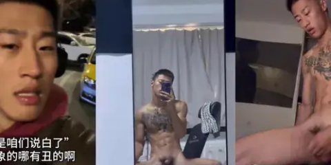Young man taking a shower and masturbating.